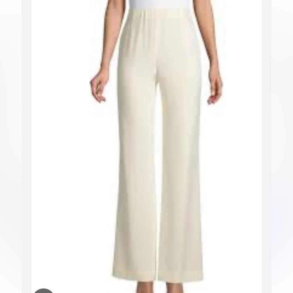 Lafayette 148 Silk Wide Leg Cream Off White Pants A19